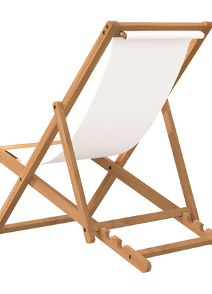 Ligstoel 56x105x96 cm teakhout crème