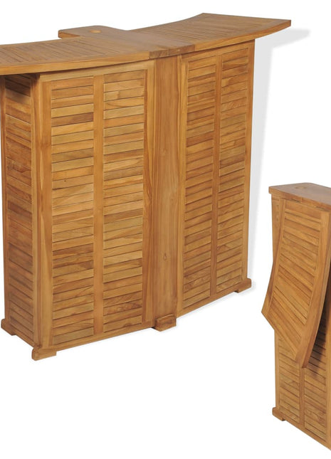 Bartafel Inklapbaar 155X53X105 Cm Massief Teakhout Blauw