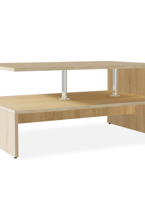 Salontafel 90X59X42 Cm Bewerkt Hout Kleurig En