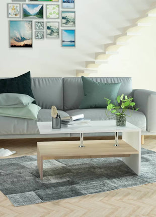 Salontafel 90X59X42 Cm Bewerkt Hout Kleurig En