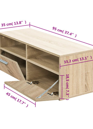 Tv-Meubel 95X35X36 Cm Bewerkt Hout Kleurig