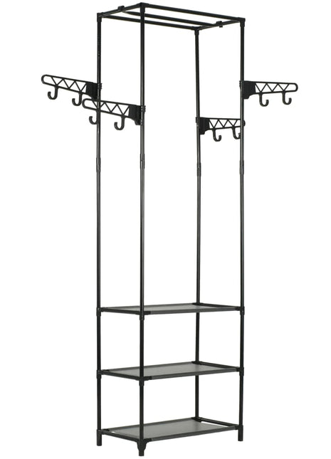 Kledingrek 55X28,5X175 Cm Staal En Ongeweven Stof Zwart