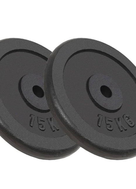 Halterschijven 2 st 2x15 kg gietijzer