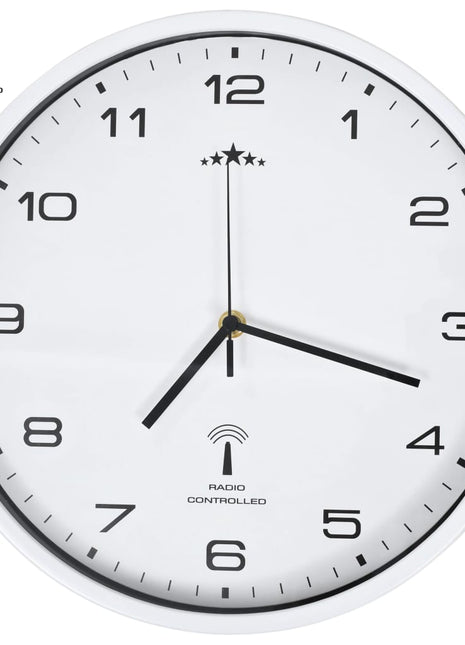 Wandklok met quartz uurwerk radiogestuurd 31 cm wit