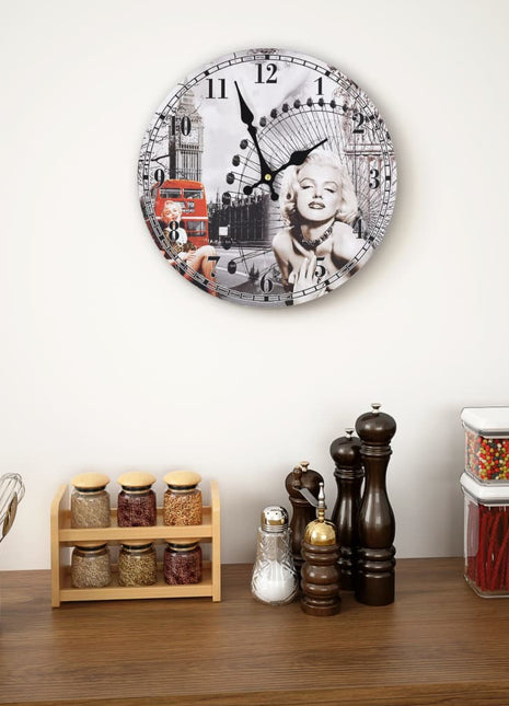 Wandklok vintage stijl Marilyn Monroe 30 cm
