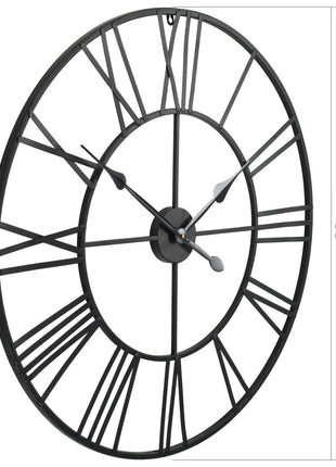 Wandklok Vintage-Stijl Met Quartz-Mechanisme Xxl 80 Cm Metaal