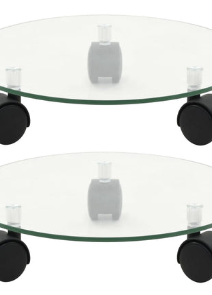 Plantenrollers Rond 28 Cm Gehard Glas 2 St