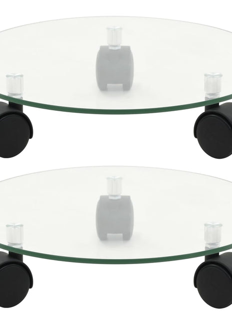 Plantenrollers Rond 28 Cm Gehard Glas 2 St