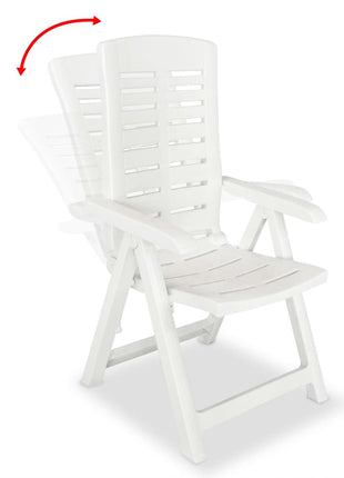 Tuinstoelen 2 st verstelbaar kunststof wit