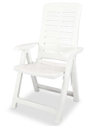 Tuinstoelen 2 st verstelbaar kunststof wit
