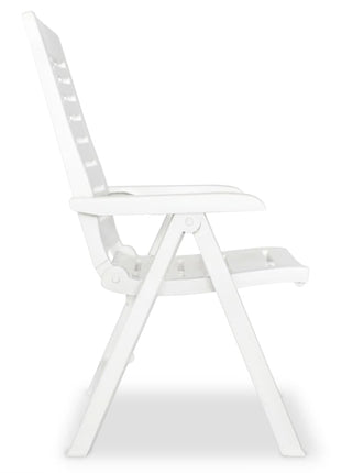 Tuinstoelen 2 st verstelbaar kunststof wit