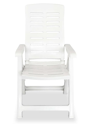 Tuinstoelen 2 st verstelbaar kunststof wit