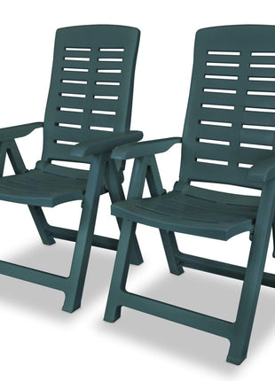 Tuinstoelen 2 st verstelbaar kunststof groen