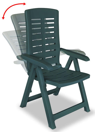 Tuinstoelen 2 st verstelbaar kunststof groen
