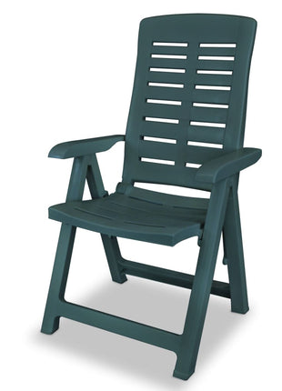 Tuinstoelen 2 st verstelbaar kunststof groen