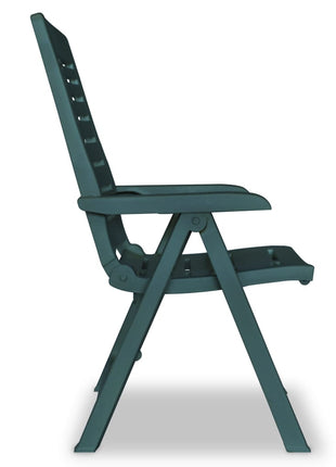 Tuinstoelen 2 st verstelbaar kunststof groen