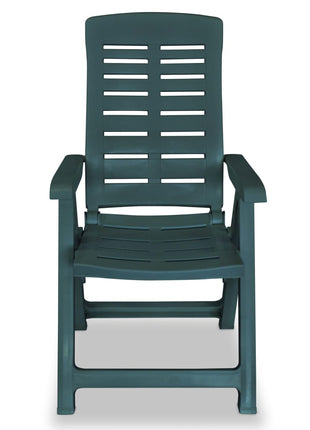 Tuinstoelen 2 st verstelbaar kunststof groen