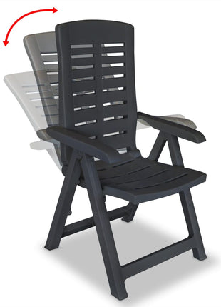 Tuinstoelen 2 st verstelbaar kunststof antracietkleurig