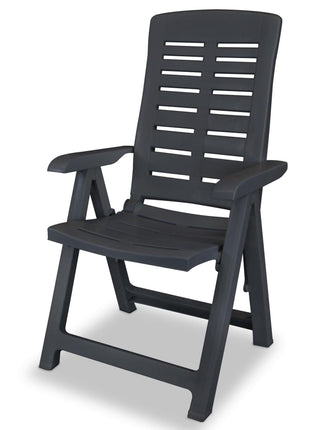 Tuinstoelen 2 st verstelbaar kunststof antracietkleurig