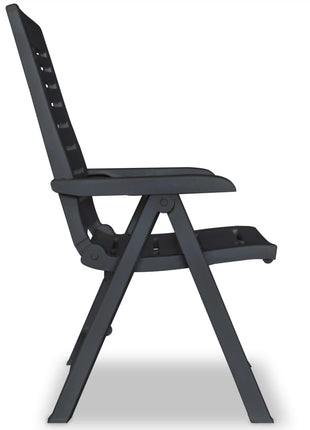Tuinstoelen 2 st verstelbaar kunststof antracietkleurig