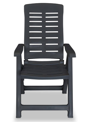Tuinstoelen 2 st verstelbaar kunststof antracietkleurig
