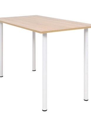 Eettafel 120X60X73 Cm Eikenkleur En Wit