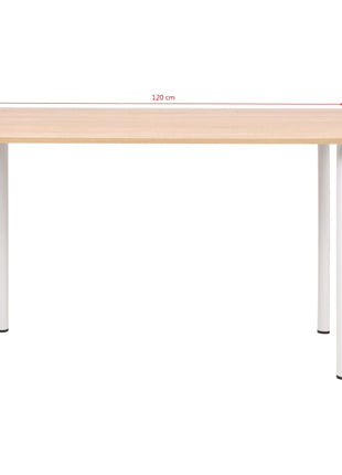 Eettafel 120X60X73 Cm Eikenkleur En Wit