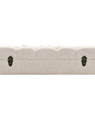 Opbergbankje 111X34X37 Cm Massief Hout En Staal