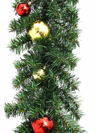 Kerstslinger Versierd Met Kerstballen En Led-Lampjes