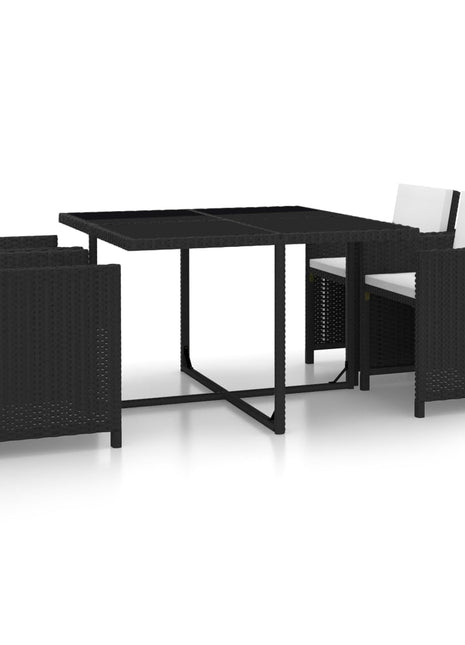 5-Delige Tuinset Met Kussens Poly Rattan