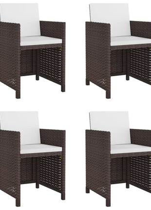 5-Delige Tuinset Met Kussens Poly Rattan