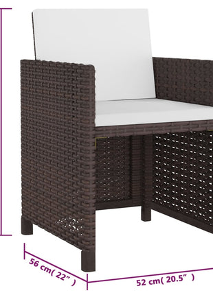 5-Delige Tuinset Met Kussens Poly Rattan