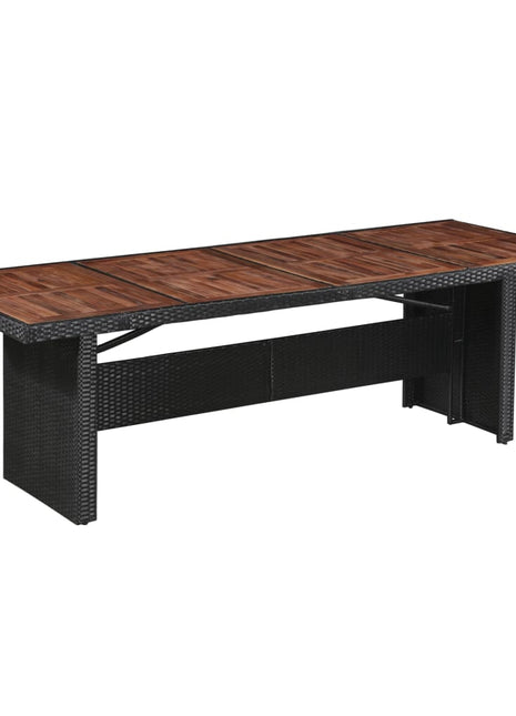Tuintafel 240X90X74 Cm Poly Rattan En Glas