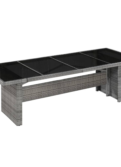Tuintafel 240X90X74 Cm Poly Rattan En Glas