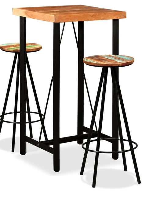 7-Delige Barset Massief Acaciahout En Gerecycled Hout