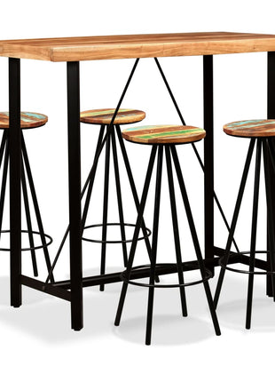 7-Delige Barset Massief Acaciahout En Gerecycled Hout