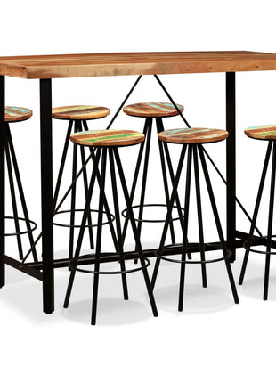 7-Delige Barset Massief Acaciahout En Gerecycled Hout