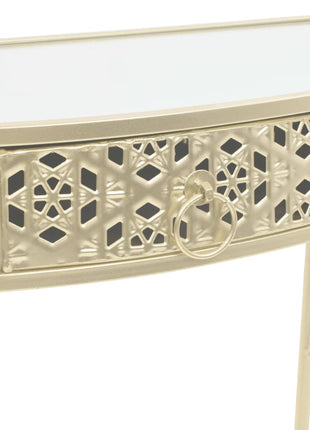 Bijzettafel Franse Stijl 82X39X76 Cm Metaal Kleurig