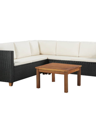 Loungeset Met Kussens Poly Rattan