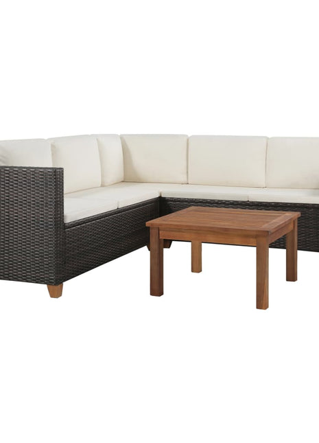 Loungeset Met Kussens Poly Rattan