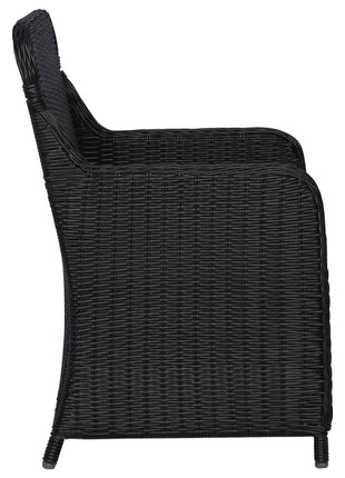 Tuinstoelen 2 st met kussens poly rattan zwart