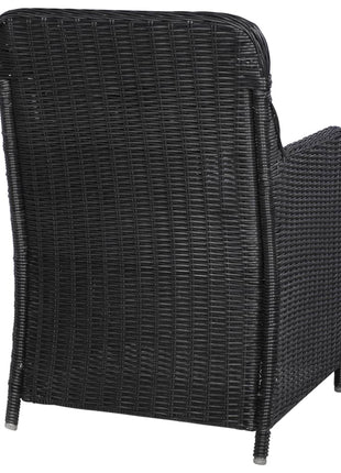 Tuinstoelen 2 st met kussens poly rattan zwart