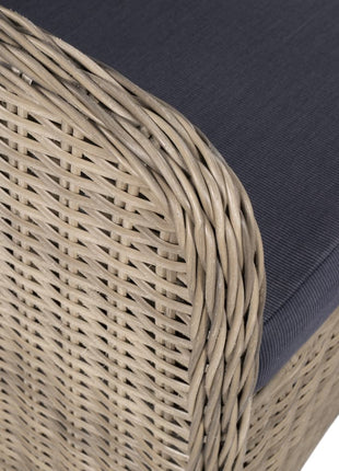 Tuinstoelen 2 st met kussens poly rattan bruin