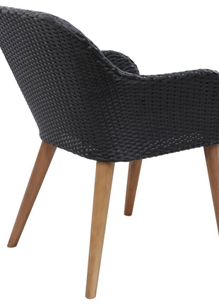 Tuinstoelen 2 st met kussens poly rattan zwart