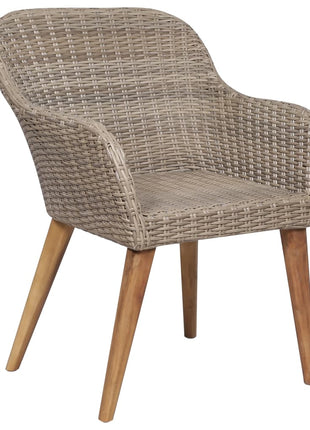 Tuinstoelen 2 st met kussens poly rattan bruin