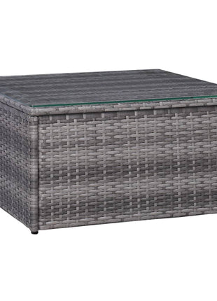 7-Delige Loungeset Met Kussens Poly Rattan Grijs