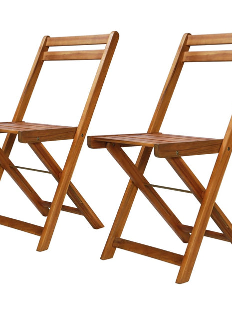 Bistrostoelen 2 st massief acaciahout