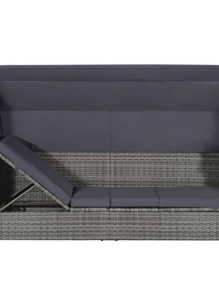 Tuinbed Met Luifel 205X62 Cm Poly Rattan