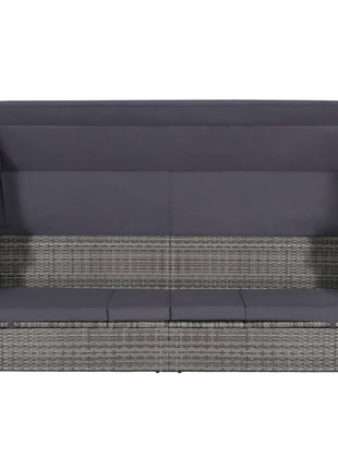 Tuinbed Met Luifel 205X62 Cm Poly Rattan