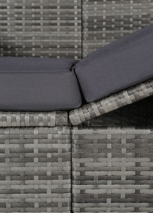 Tuinbed Met Luifel 205X62 Cm Poly Rattan